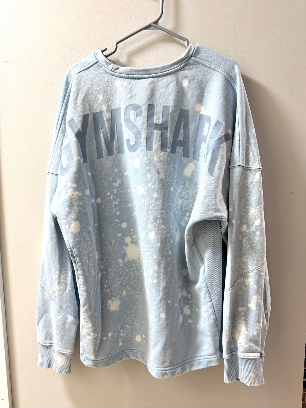 GYMSHARK Tie-dyed Blue Oversize Sweatshirt Crewneck Sweater. Size: XXXL